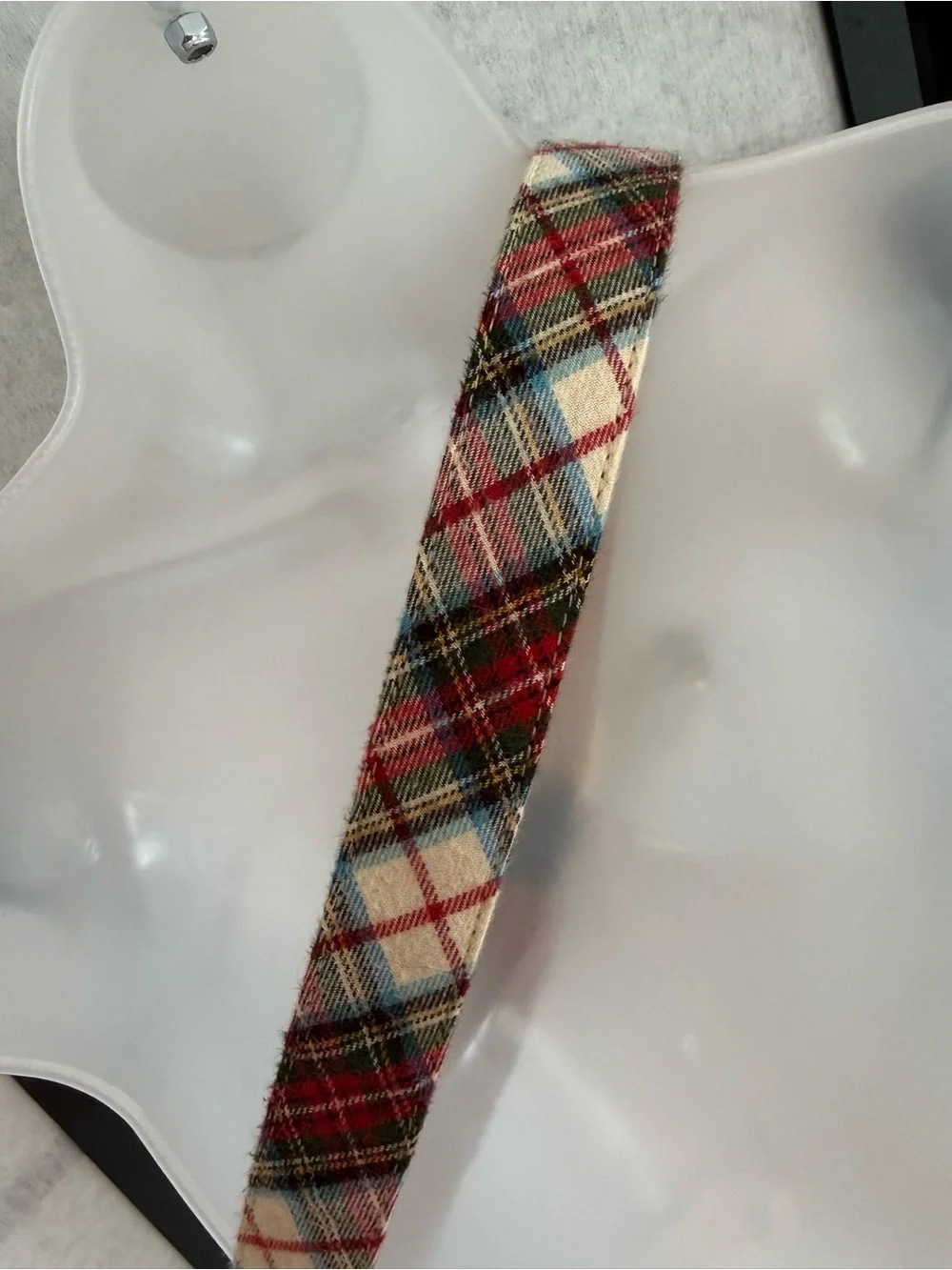 L.L.Bean Stewart Tartan Plaid with Black Leather Club Belt Medium USA Made